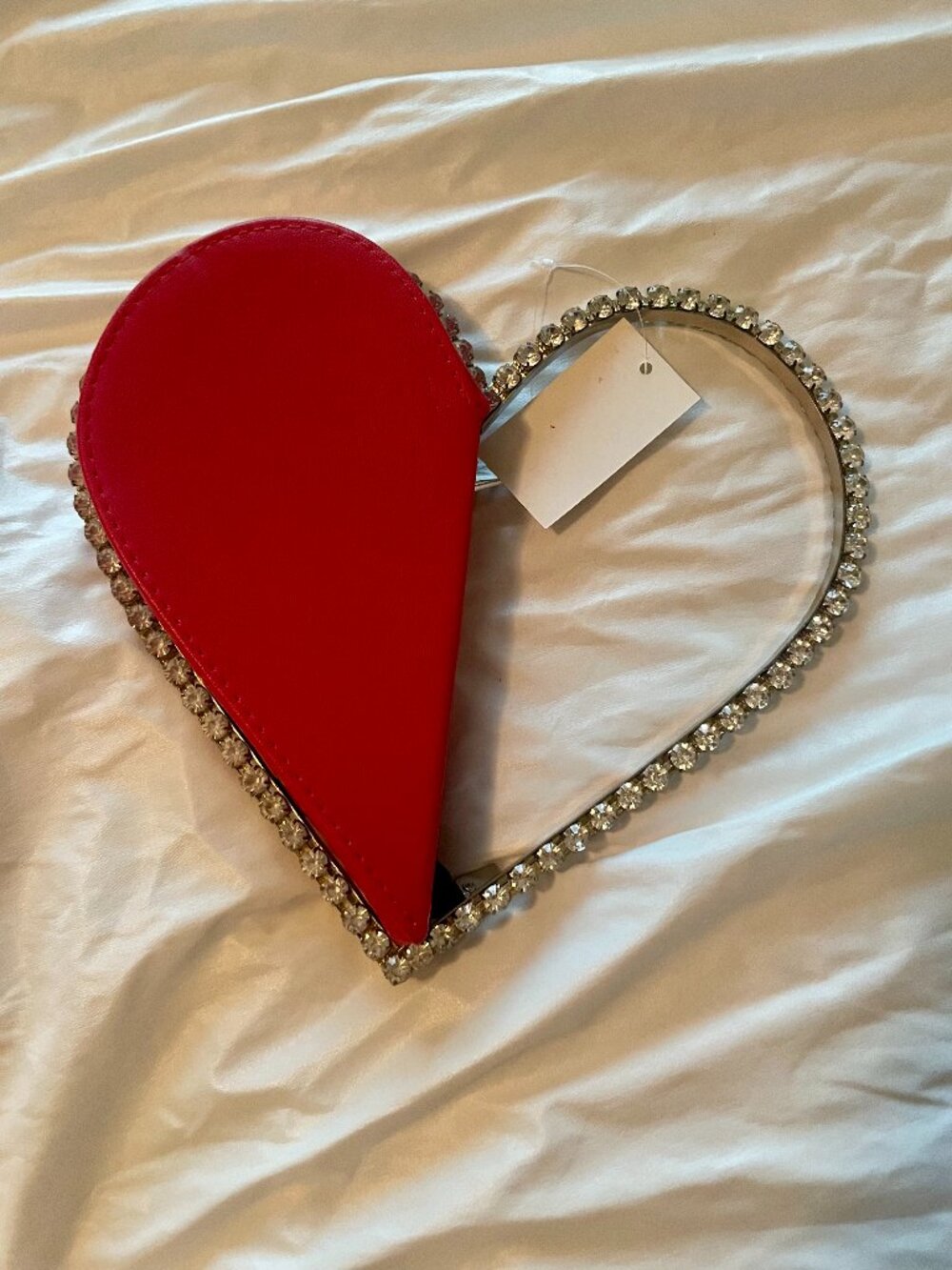 Red Heart Rhinestone Clutch - Brand New